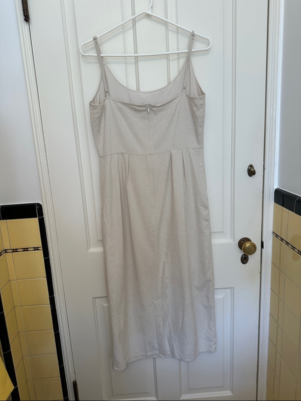 Jenni Kayne Ivory Raw Silk Spaghetti Strap “Rove” Dress Size M - Picture 6 of 11